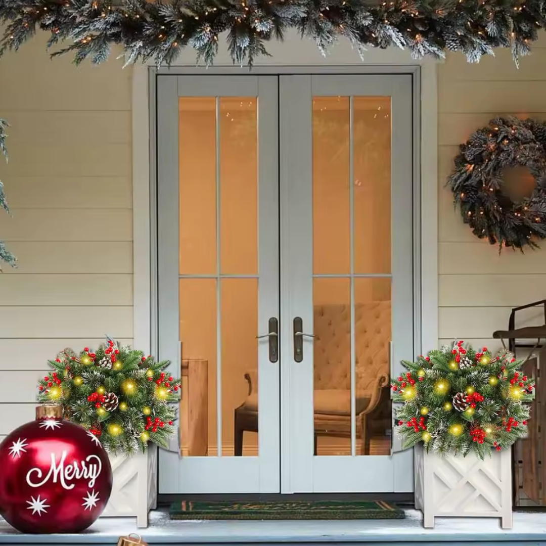 Lichtgevende Kerstkrans – voor in pot & als sfeervulling