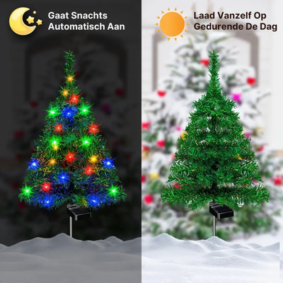 Mini sapin de Noël lumineux à énergie solaire