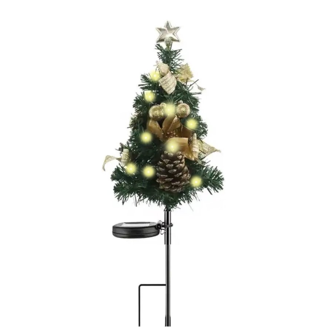 Mini sapin de Noël lumineux à énergie solaire