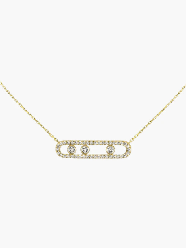 Lara - Elegante ketting met bewegende diamanten