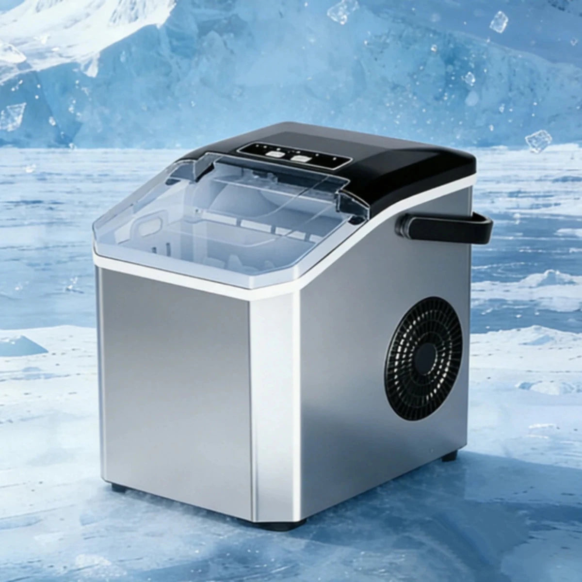 Draagbare ijsblokjesmachine - compact & automatisch