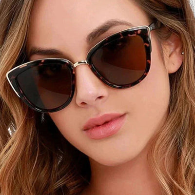 Dames Zonnebril met Cat Eye en Verloop-Glazen