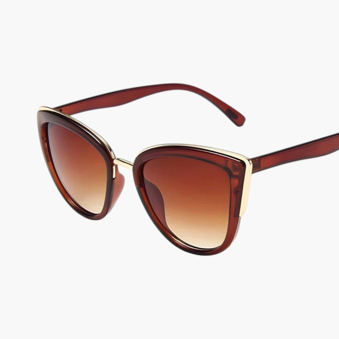 Dames Zonnebril met Cat Eye en Verloop-Glazen