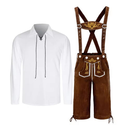 Oktoberfest Lederhosen - Traditionele Beierse Outfit met Shirt en Bretels
