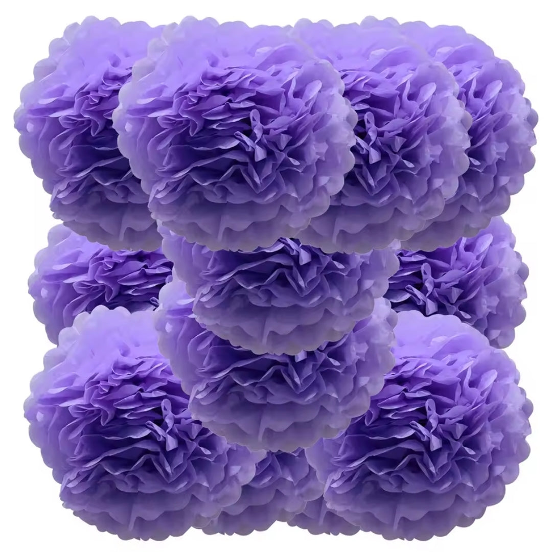 Pompom - Kleurrijke Feestdecoratie Voor Bruiloften En Feestdagen - 12 Stuks