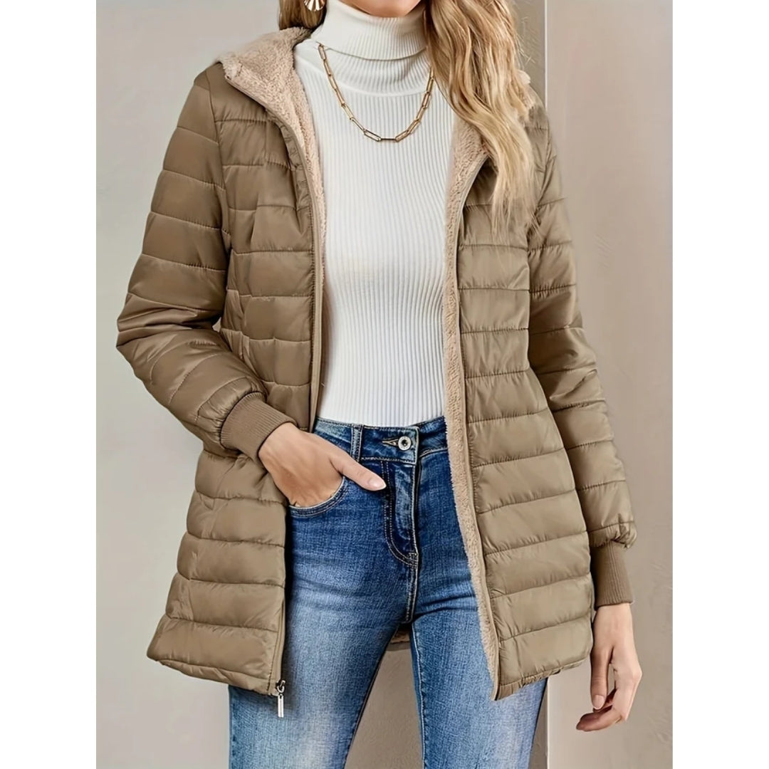 Fleece Gevoerde Jas Met Rits - Annelle