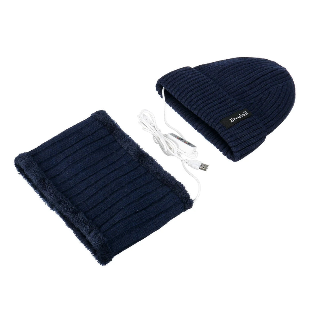 Verwarmde Muts En Sjaal Set - USB Met 3 Warmtestanden