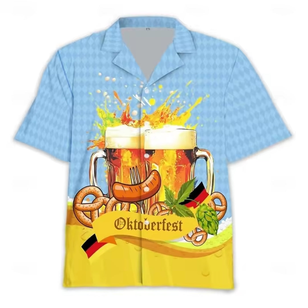 Oktoberfest Overhemd - 3D Print Bier Design voor Feestelijke Looks