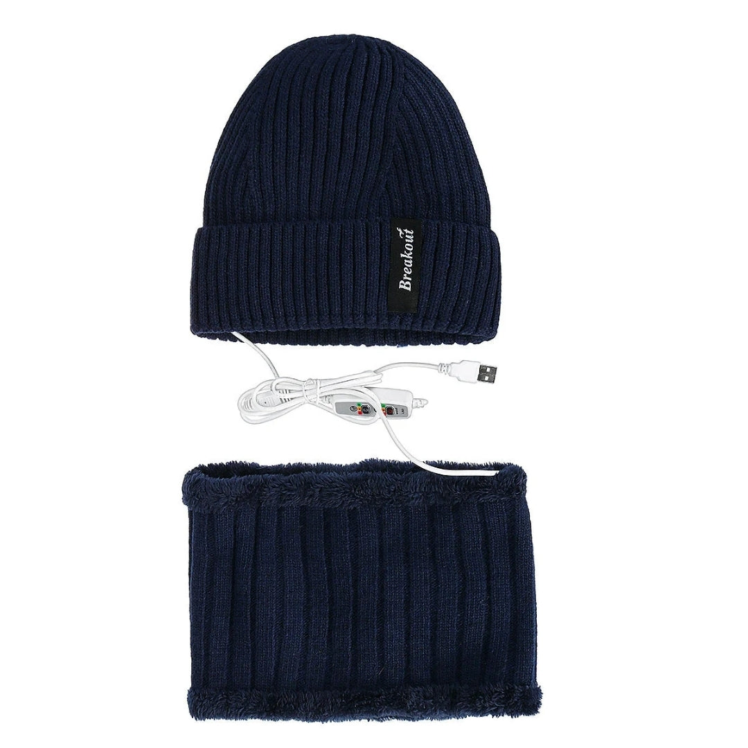 Verwarmde Muts En Sjaal Set - USB Met 3 Warmtestanden