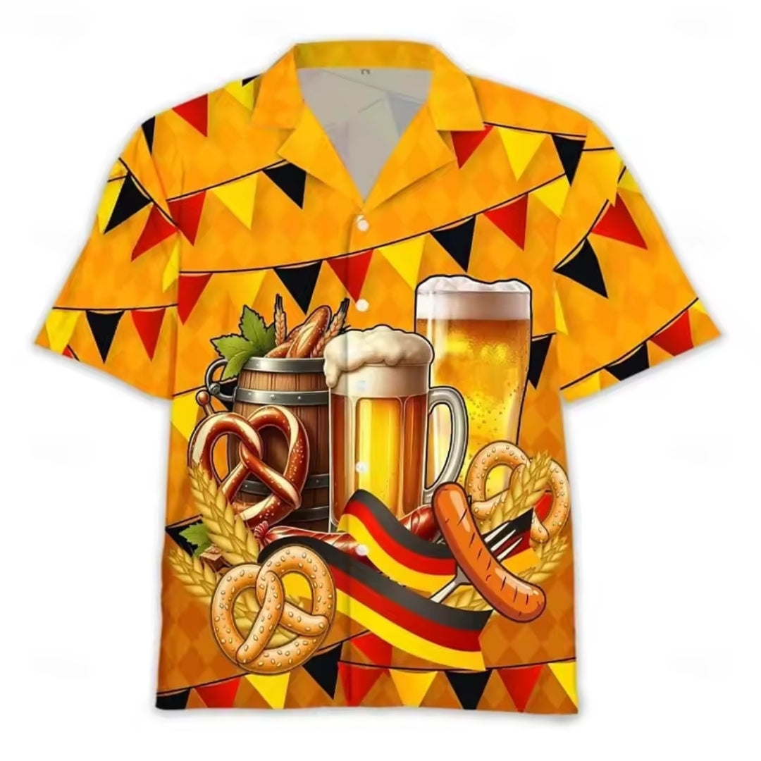Oktoberfest Overhemd - 3D Print Bier Design voor Feestelijke Looks