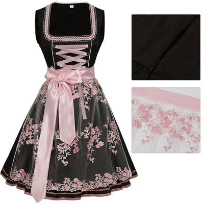 Oktoberfest Jurk Dames - Traditionele Beierse Stijl Met Roze Accenten