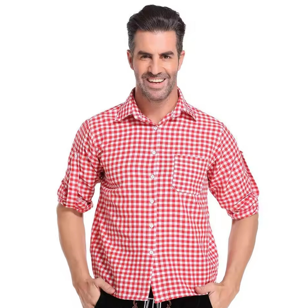 Oktoberfest Blouse - Duitse Beierse Ruit-Stijl