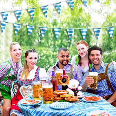 Oktoberfest Slingers - Blauwe Wimpelversiering Voor Feestelijke Decoratie