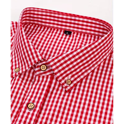 Oktoberfest Geruite Blouse - Lange Mouwen Met Knoopsluiting