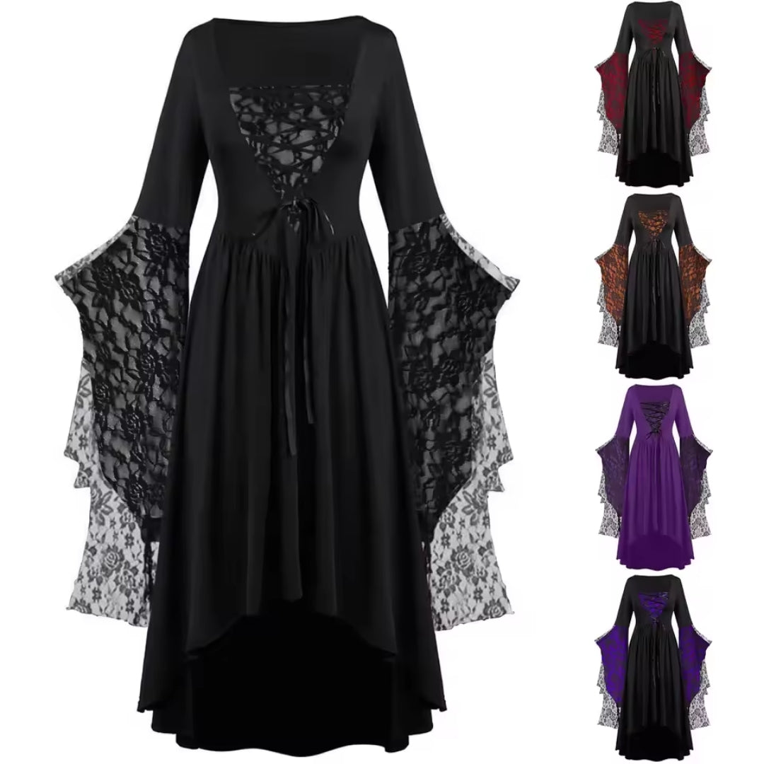 Halloween Heksen Jurk - Gothic Vintage Stijl