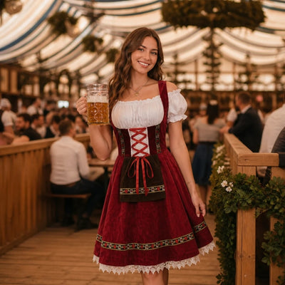 Oktoberfest Dirndl Jurk Dames - Traditionele Beierse Stijl Met Elegante Pasvorm