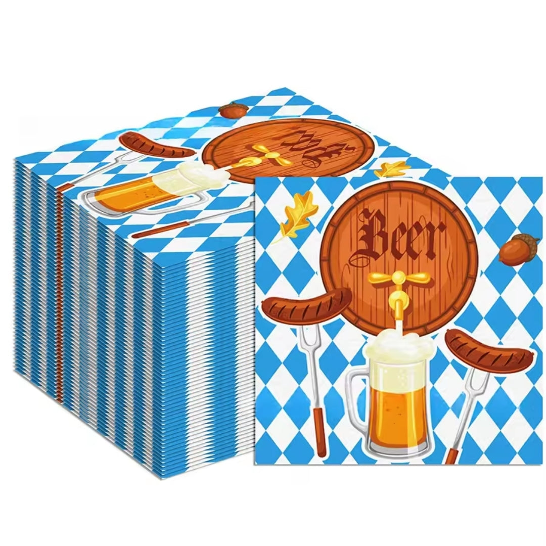 Oktoberfest Servetten - Feestelijke Bierprint Voor Tafel