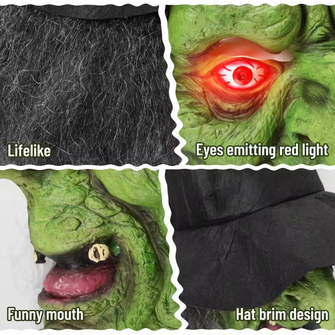 Heksen Masker Halloween - Oude Heks Ontwerp met Lichtgevende Ogen
