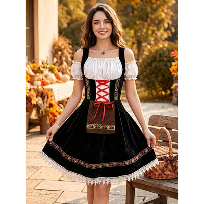 Oktoberfest Dirndl met Kant en Veterdetails - Mimi