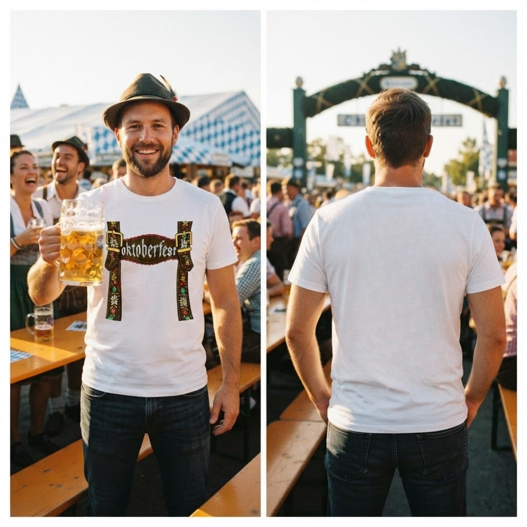 Oktoberfest Lederhosen T-Shirt Heren - Mark