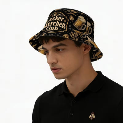 Oktoberfest Bucket Hat - Retro Bierprint Voor Dames En Heren