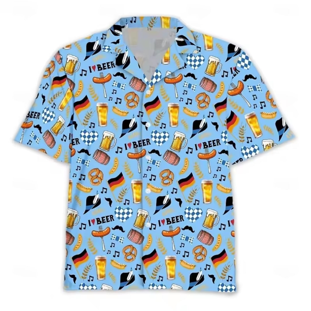 Oktoberfest Overhemd - 3D Print Bier Design voor Feestelijke Looks