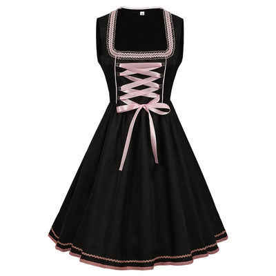 Oktoberfest Jurk Dames - Traditionele Beierse Stijl Met Roze Accenten