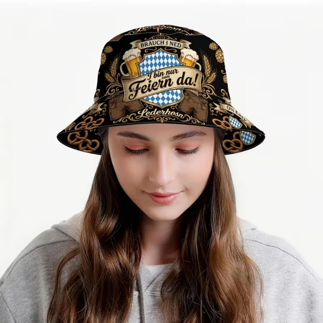 Oktoberfest Bucket Hat - Beierse Feestprint Voor Dames En Heren