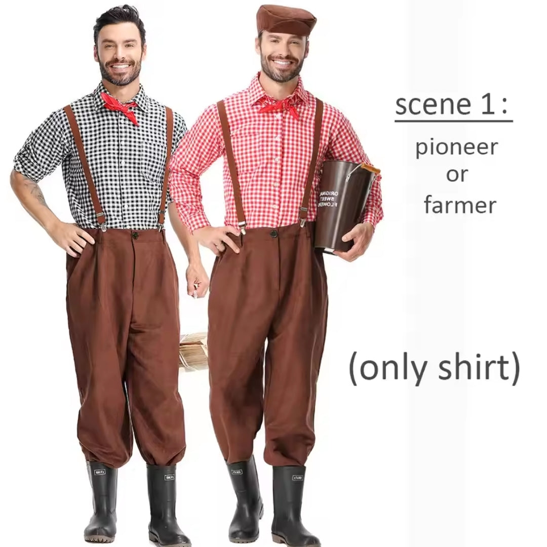Oktoberfest Blouse - Duitse Beierse Ruit-Stijl