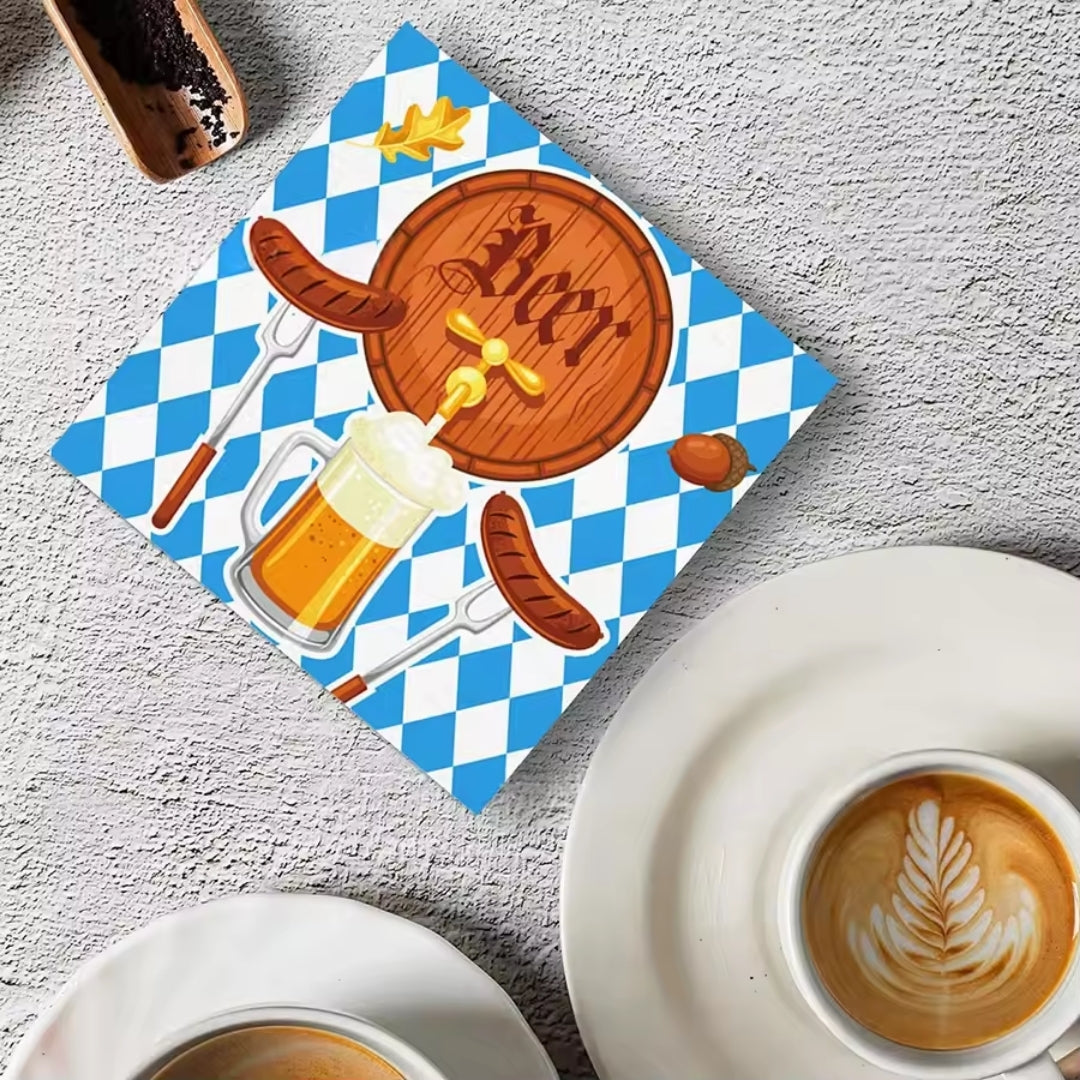 Oktoberfest Servetten - Feestelijke Bierprint Voor Tafel