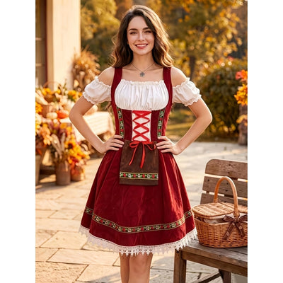 Oktoberfest Dirndl met Kant en Veterdetails - Mimi