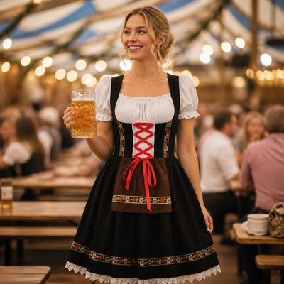 Oktoberfest Dirndl Jurk Dames - Traditionele Beierse Stijl Met Elegante Pasvorm