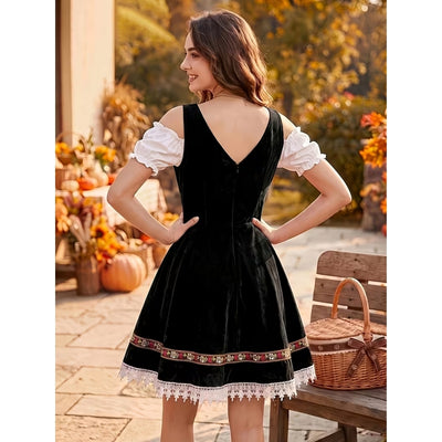 Oktoberfest Dirndl met Kant en Veterdetails - Mimi