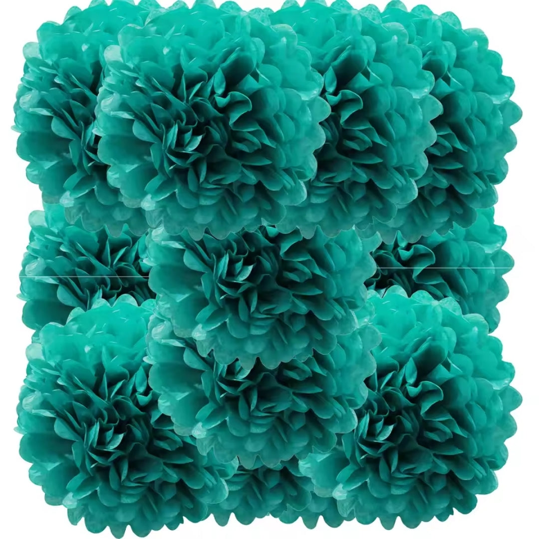 Pompom - Kleurrijke Feestdecoratie Voor Bruiloften En Feestdagen - 12 Stuks