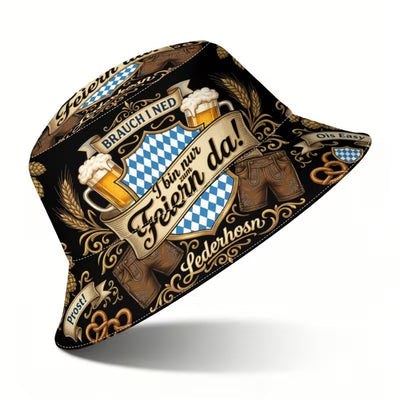 Oktoberfest Bucket Hat - Beierse Feestprint Voor Dames En Heren
