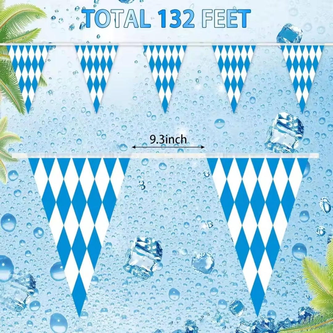 Oktoberfest Slingers - Blauwe Wimpelversiering Voor Feestelijke Decoratie