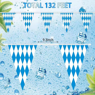 Oktoberfest Slingers - Blauwe Wimpelversiering Voor Feestelijke Decoratie