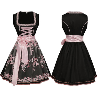Oktoberfest Jurk Dames - Traditionele Beierse Stijl Met Roze Accenten