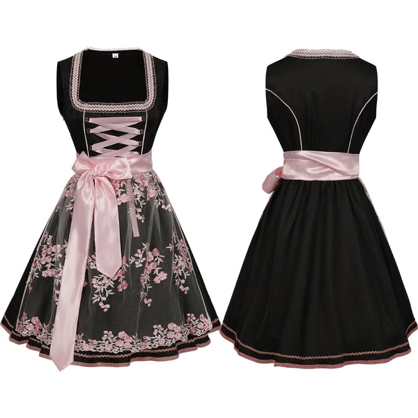 Oktoberfestkleid für Damen - Traditioneller bayerischer Stil mit rosa Akzenten