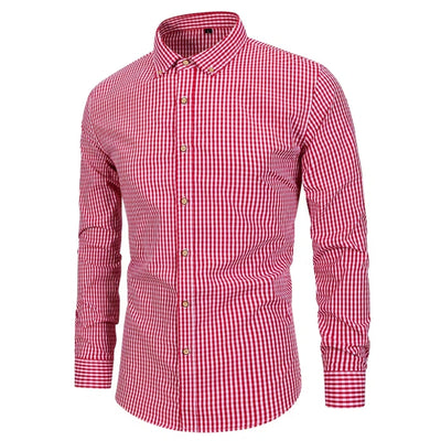 Oktoberfest Geruite Blouse - Lange Mouwen Met Knoopsluiting