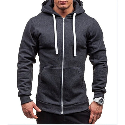 Winddichte Fleece Hoodie Voor Heren Met Rits - Daniel
