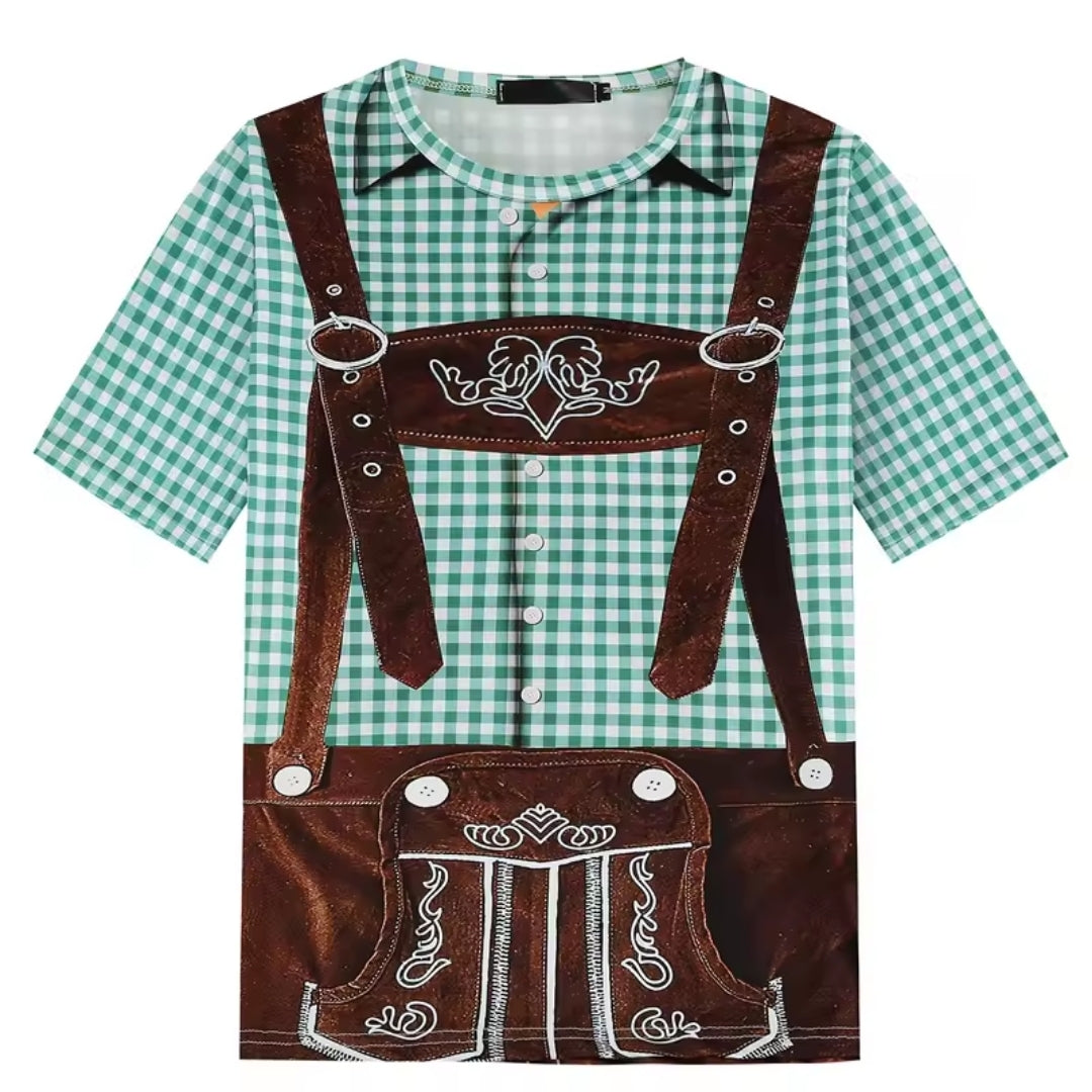 Bavaria Lederhosen T-Shirt - 3D Design Voor Heren