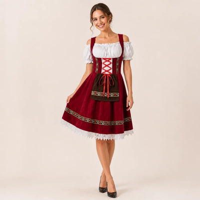 Oktoberfest Dirndl Jurk Dames - Traditionele Beierse Stijl Met Elegante Pasvorm