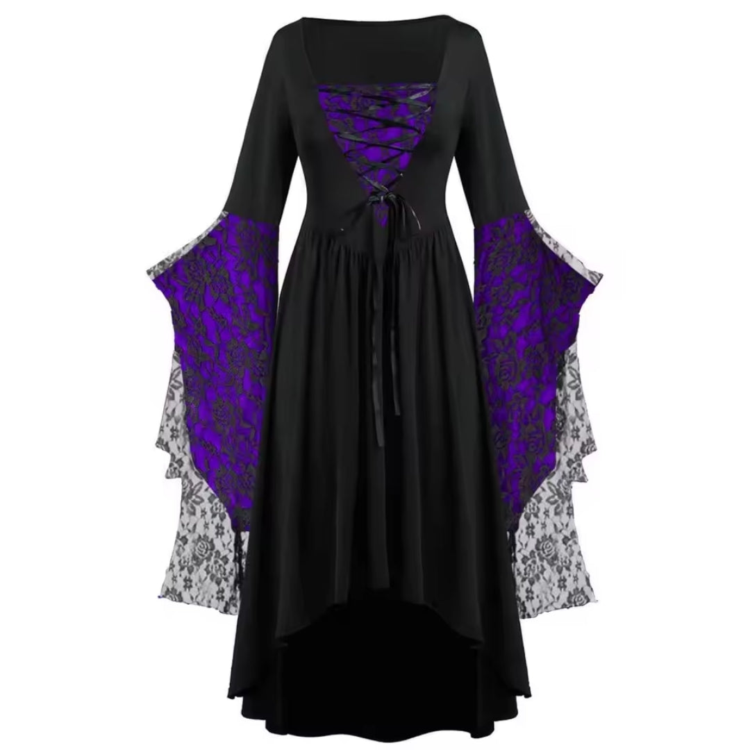 Halloween Heksen Jurk - Gothic Vintage Stijl