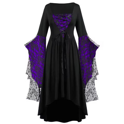 Halloween Heksen Jurk - Gothic Vintage Stijl