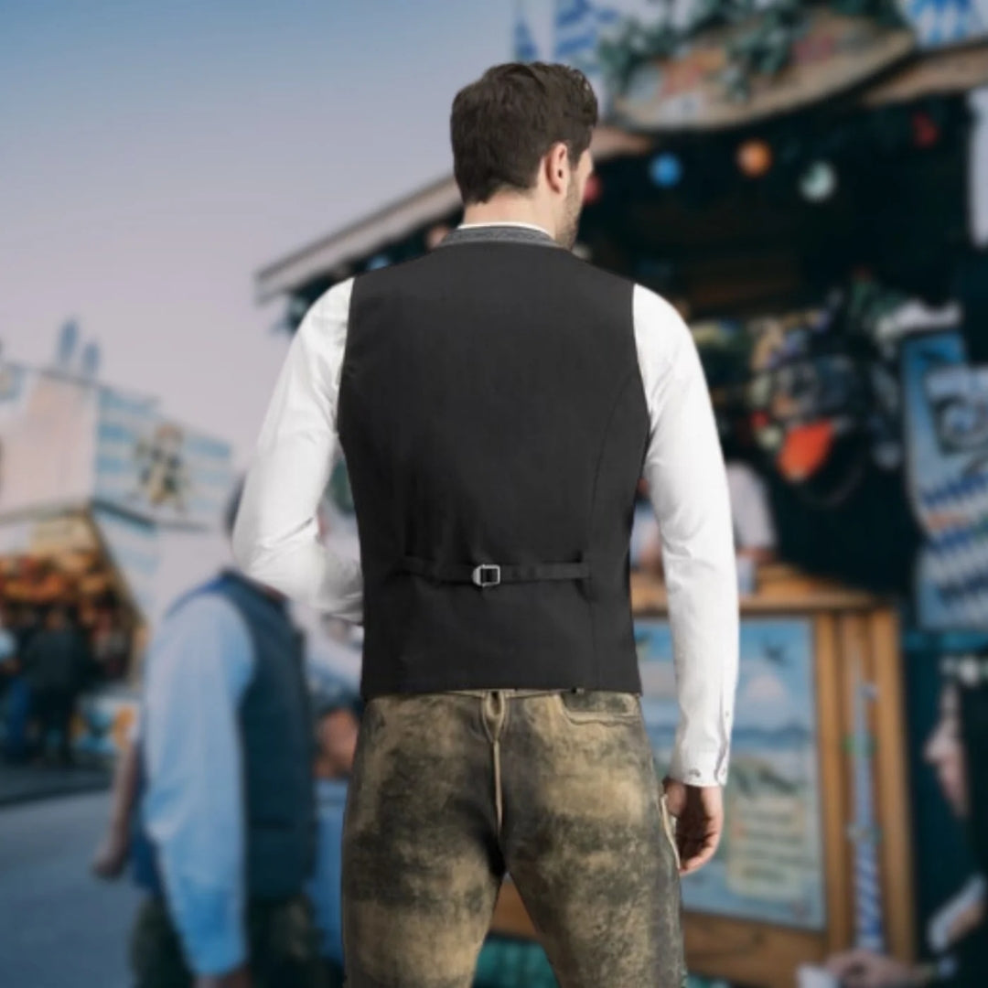 Traditionele Oktoberfest Trachtenvest Mannen - Geborduurde Details