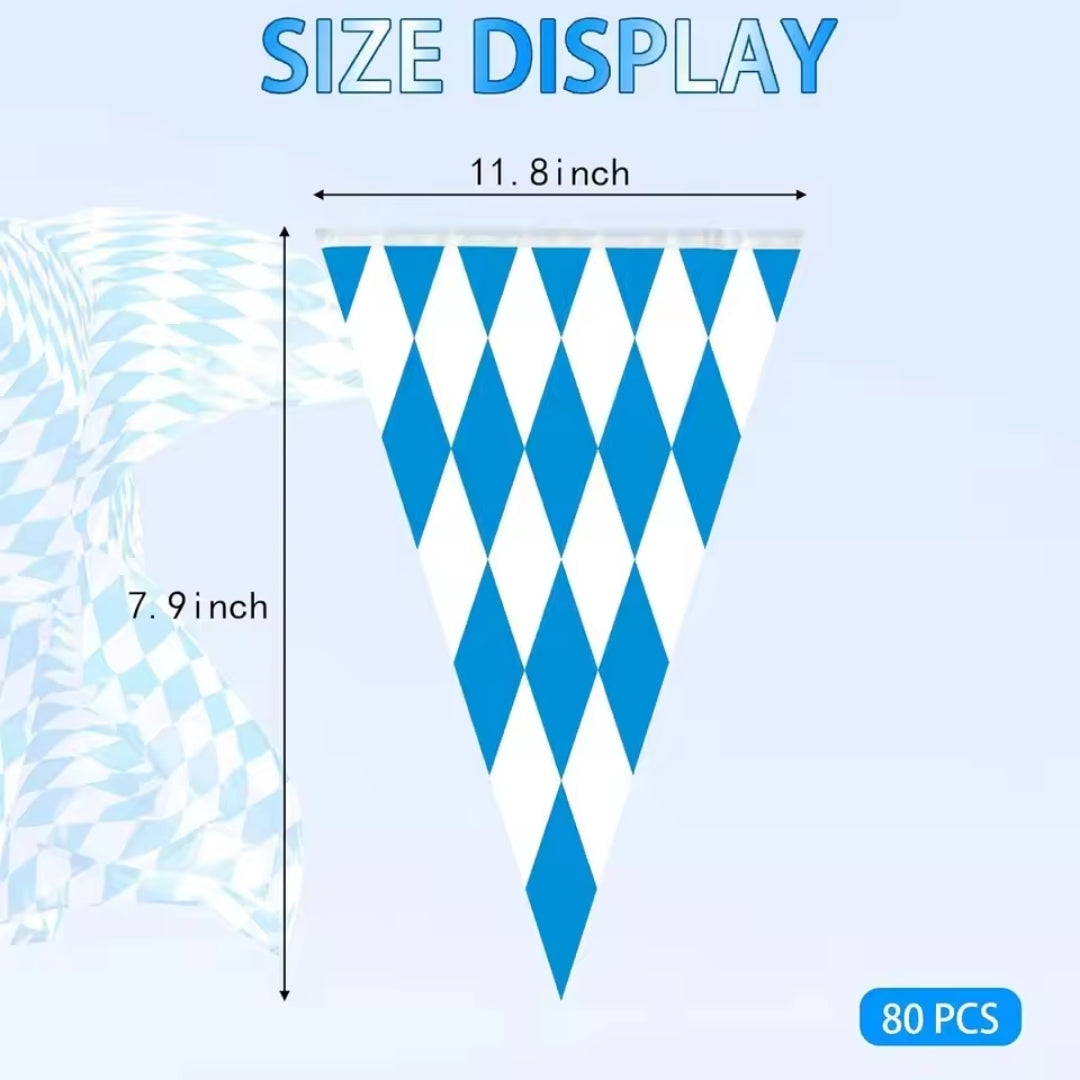 Oktoberfest Slingers - Blauwe Wimpelversiering Voor Feestelijke Decoratie