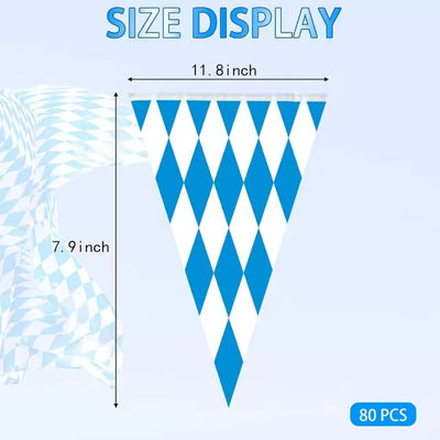 Oktoberfest Slingers - Blauwe Wimpelversiering Voor Feestelijke Decoratie