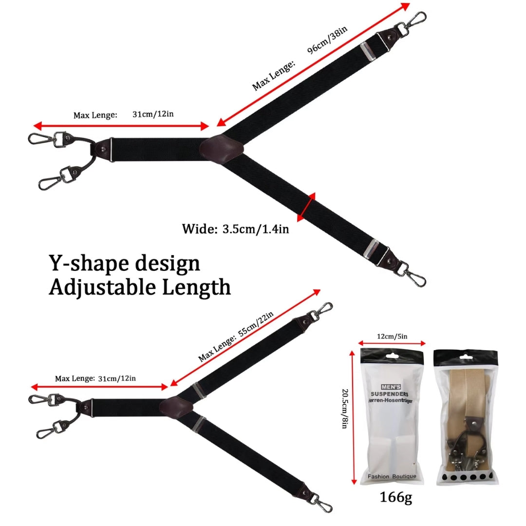 Bretels - Heavy Duty Y-Achterkant met Verstelbare Haaksluiting