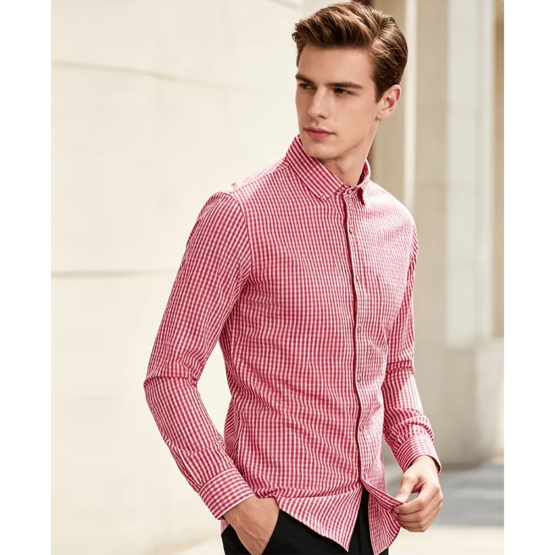 Oktoberfest Geruite Blouse - Lange Mouwen Met Knoopsluiting